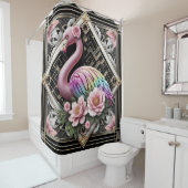 Luxusbadezimmer | Art Deco Flamingo Duschvorhang (Beispiel)