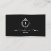 Luxusbau Crest Contractor Schwarz Visitenkarte (Vorderseite)