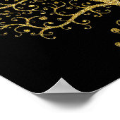Luxusbaum des Lebens Schwarz Gold Modern Poster (Ecke)