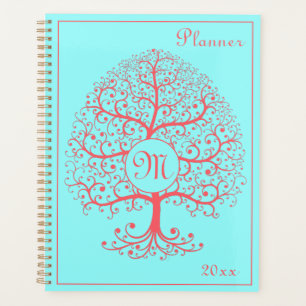 Luxusbaum Monogram Retro Pink Pastel Planer