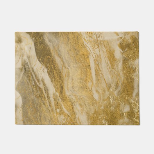 Luxusblick-Marmor-Tür-Matten-Wolldecke - Gold u. Fußmatte (Vorderseite)