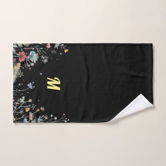 Luxusblüten: Monogram-fähig Badhandtuch Set (Handtuch)