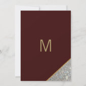 Luxusburgund silberner Glitzer Bachelorette Einladung (Rückseite)