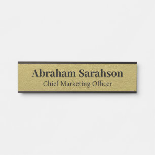 Luxusbüro: White Gold Color Office Türenzeichen Türschild