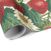 Luxuscotgecore Living: Köstliche Erdbeere Geschenkpapier (Rolleneckpunkt)