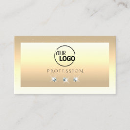 Luxuscreme Beige Ombre Sparkle Diamonds Logo hinzu Visitenkarte