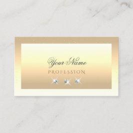 Luxuscreme Beige Ombre Sparkle Diamonds Moderne Visitenkarte