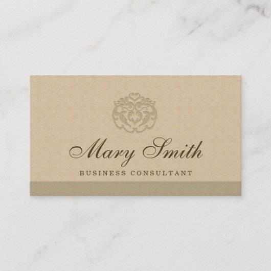 Luxusdamast-Logo-Visitenkarte-Pearlized Ende Visitenkarte (Vorderseite)