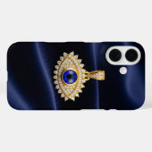 Luxusdesigner-Stil Böser Blick Anhänger auf Samt Case-Mate iPhone Hülle (Rückseite (Horizontal))