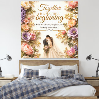Luxusfähige bearbeitbare Karte für Hochzeitseinlad Leinwanddruck