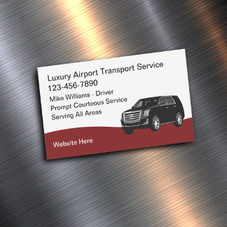 Luxusflughafen Transport Taxi Service Magnetische Visitenkarte