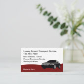 Luxusflughafen Transport Taxi Service Visitenkarte (Stehend Vorderseite)