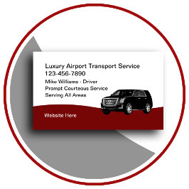 Luxusflughafen Transport Taxi Service Visitenkarte