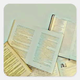 Luxusgeschenke für Buchliebhaber Quadratischer Aufkleber