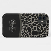 Luxusgiraffen-Druck-elegantes Monogramm und Name Case-Mate iPhone Hülle (Rückseite (Horizontal))