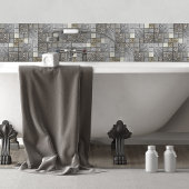 Luxusglas, Muschel und Metallgeometrie N1 Fliese