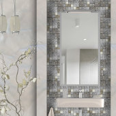 Luxusglas, Muschel und Metallgeometrie N1 Fliese