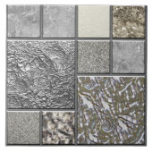 Luxusglas, Muschel und Metallgeometrie N1 Fliese (Vorderseite)