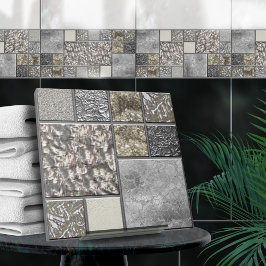 Luxusglas, Muschel und Metallgeometrie N2 Fliese