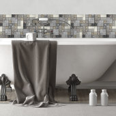 Luxusglas, Muschel und Metallgeometrie N3 Fliese