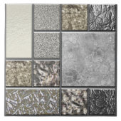 Luxusglas, Muschel und Metallgeometrie N3 Fliese (Vorderseite)