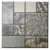 Luxusglas, Muschel und Metallgeometrie N4 Fliese (Vorderseite)