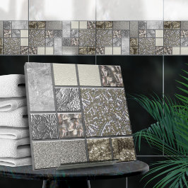 Luxusglas, Muschel und Metallgeometrie N4 Fliese