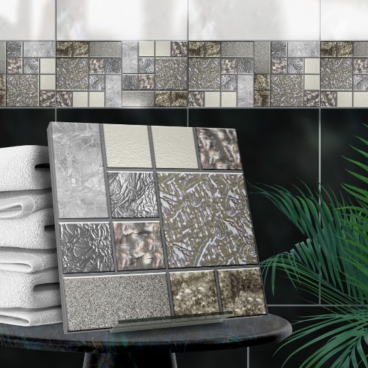 Luxusglas, Muschel und Metallgeometrie N4 Fliese