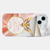 Luxusglaube Rosa Satin Marmor Goldtaube Case-Mate iPhone Hülle (Rückseite (Horizontal))