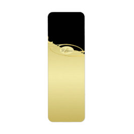 Luxusgold dekoriert auf Gold & Schwarz, Monogram,