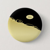 Luxusgold dekoriert auf Gold & Schwarz, Monogram, Button (Vorderseite)