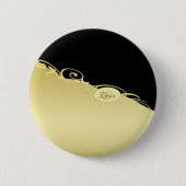 Luxusgold dekoriert auf Gold & Schwarz, Monogram, Button (Vorderseite)