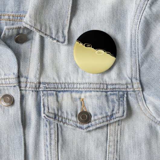 Luxusgold dekoriert auf Gold & Schwarz, Monogram, Button (Beispiel)