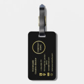 Luxusgold dekoriert auf Gold & Schwarz, Monogram, Gepäckanhänger (Rückseite vertikal)