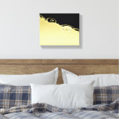 Luxusgold dekoriert auf Gold & Schwarz, Monogram, Leinwanddruck (Insitu (Schlafzimmer))