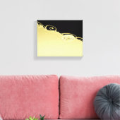 Luxusgold dekoriert auf Gold & Schwarz, Monogram, Leinwanddruck (Insitu (Wohnzimmer))