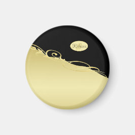 Luxusgold dekoriert auf Gold & Schwarz, Monogram, Magnet