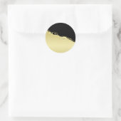 Luxusgold dekoriert auf Gold & Schwarz, Monogram, Runder Aufkleber (Tasche)