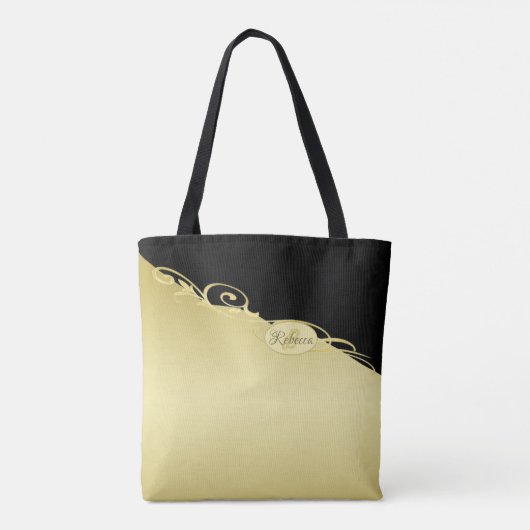 Luxusgold dekoriert auf Gold & Schwarz, Monogram, Tasche (Rückseite)