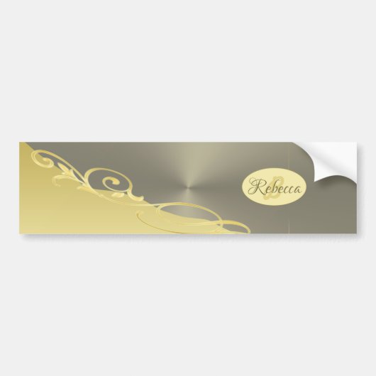 Luxusgold dekoriert auf Gold & Silber, Monogram Autoaufkleber (Vorne)