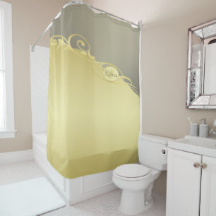 Luxusgold dekoriert auf Gold & Silber, Monogram Duschvorhang