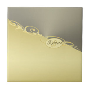 Luxusgold dekoriert auf Gold & Silber, Monogram Fliese