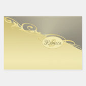 Luxusgold dekoriert auf Gold & Silber, Monogram, Geschenkpapier Set (Vorderseite)