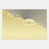 Luxusgold dekoriert auf Gold & Silber, Monogram Geschenkpapier Set (Vorderseite 2)