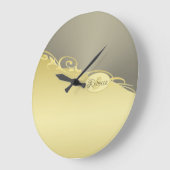 Luxusgold dekoriert auf Gold & Silber, Monogram Große Wanduhr (Winkel)