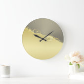 Luxusgold dekoriert auf Gold & Silber, Monogram Große Wanduhr (Zuhause)