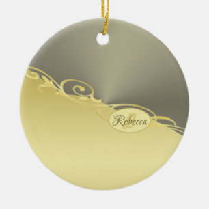 Luxusgold dekoriert auf Gold & Silber, Monogram Keramik Ornament