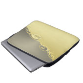 Luxusgold dekoriert auf Gold & Silber, Monogram Laptopschutzhülle (Vorne Knopf)