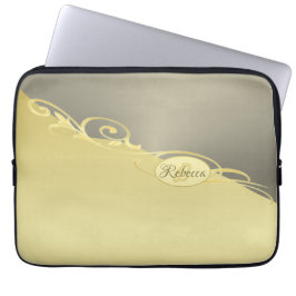 Luxusgold dekoriert auf Gold & Silber, Monogram Laptopschutzhülle