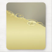 Luxusgold dekoriert auf Gold & Silber, Monogram Mousepad (Vorne)